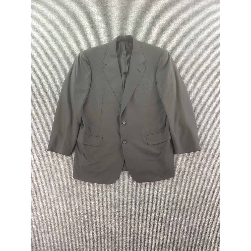 Oxxford Clothes Suit Jacket 46 R Black Wool Solid Luxury Designer 90s Bespoke